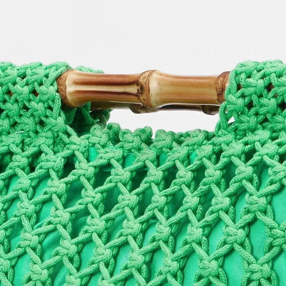 Green Vacation Women's Elegant Ladies Neon Hollow Out Crochet Bag - Picture 8 of 9